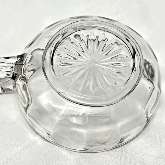 Clear Cut Glass Starburst Handled Bowl, Vintage EUC - Picture 6 of 8
